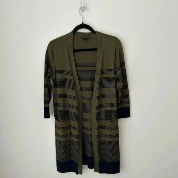 Talbots Pima cotton stripe cardigan - Picture 1 of 13